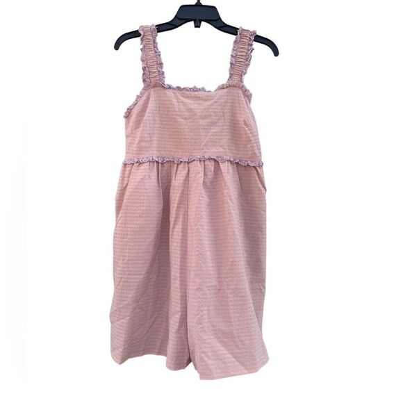 NWT &Merci Women's Pink Open Tie Back Romper w/ Pockets Size Medium - Picture 1 of 4